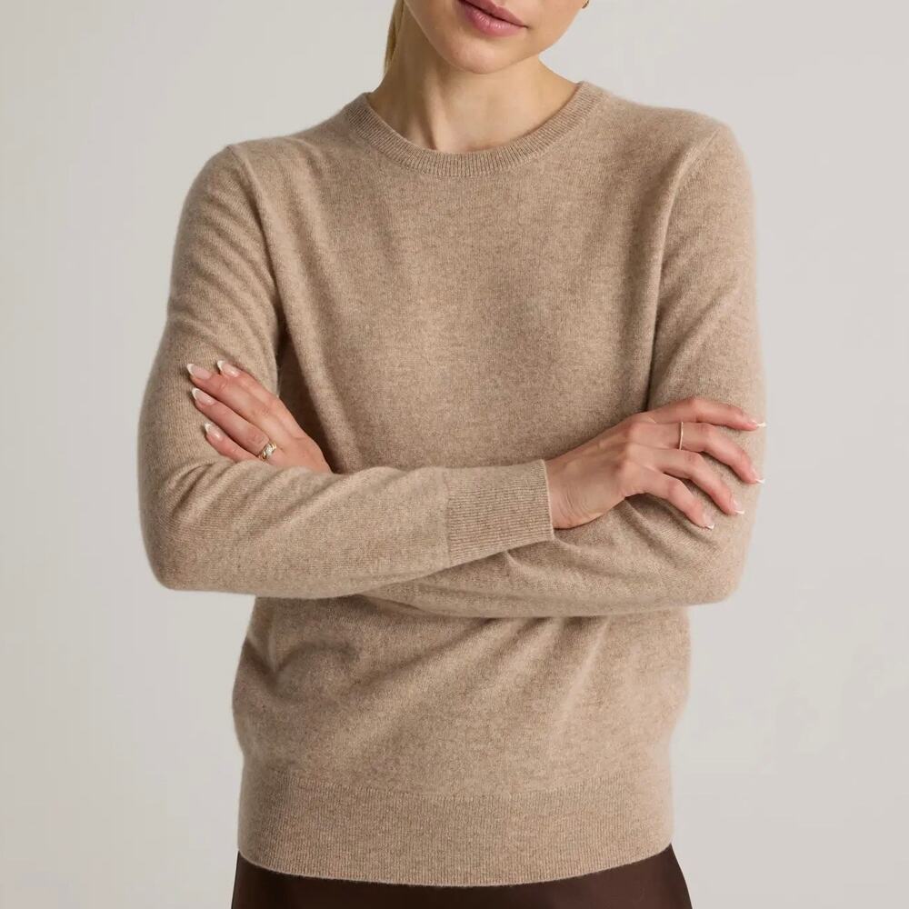 Quince Mongolian Cashmere Oatmeal Crewneck Sweater Size Large - Picture 5 of 14